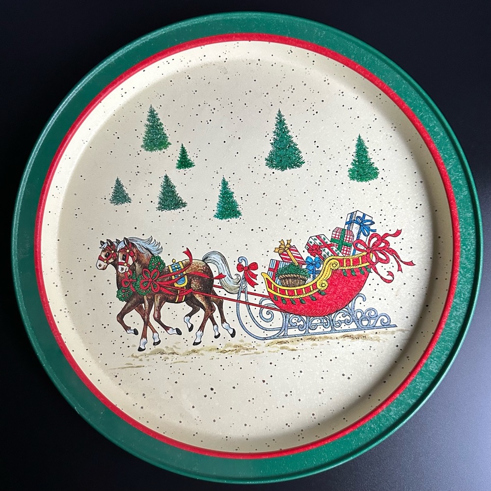 Vintage Christmas Tin Tray